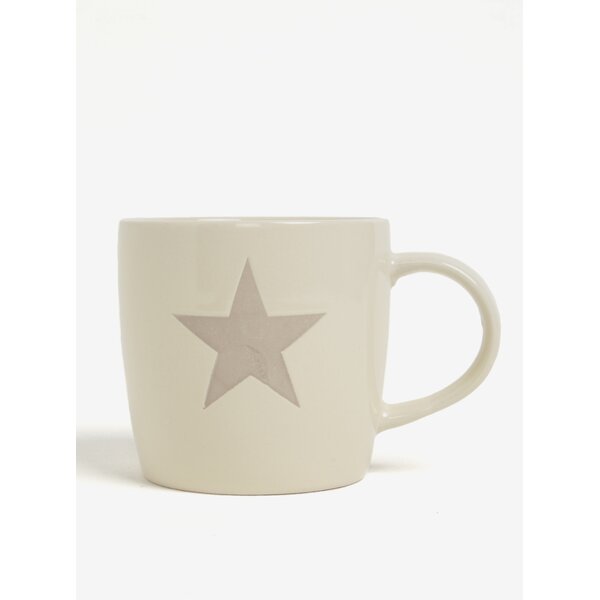Cana ceramica crem cu stea decorativa - Dakls