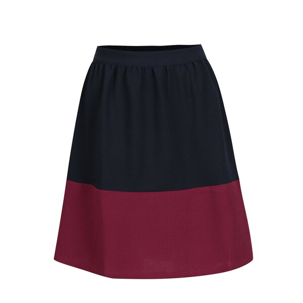 Fusta color block albastru & bordo - VILA Collina