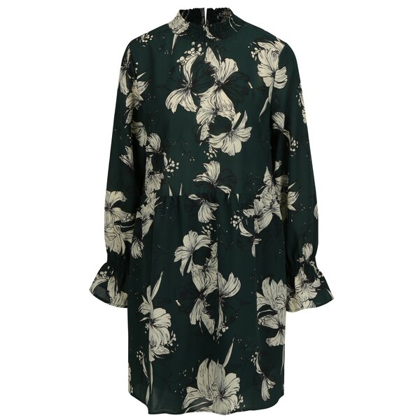 Rochie verde cu print floral si maneci clopot - VILA Floppy