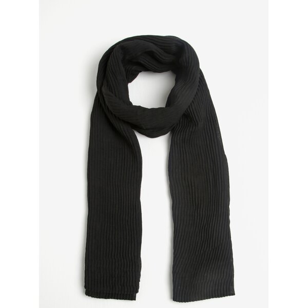 Esarfa neagra cu dungi in relief ZOOT