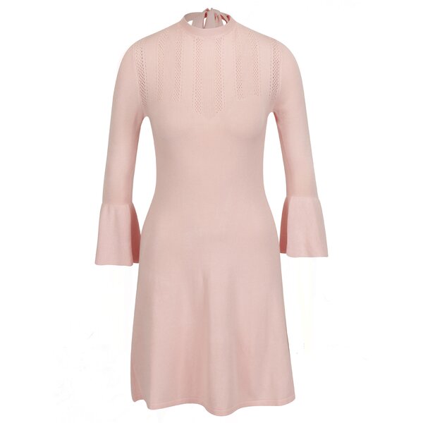 Rochie pulover roz pal cu maneci clopot Miss Selfridge
