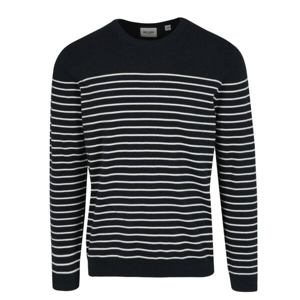 Pulover bleumarin&crem in dungi ONLY & SONS Alex