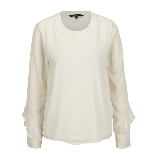 Bluza crem cu maneci translucide si volane - VERO MODA Ava