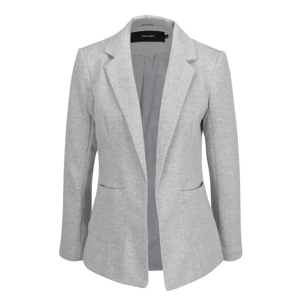 Sacou gri deschis cu buzunare si umeri intariti - VERO MODA Daisy
