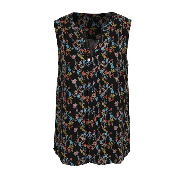 Bluza neagra cu print floral - VERO MODA Mano