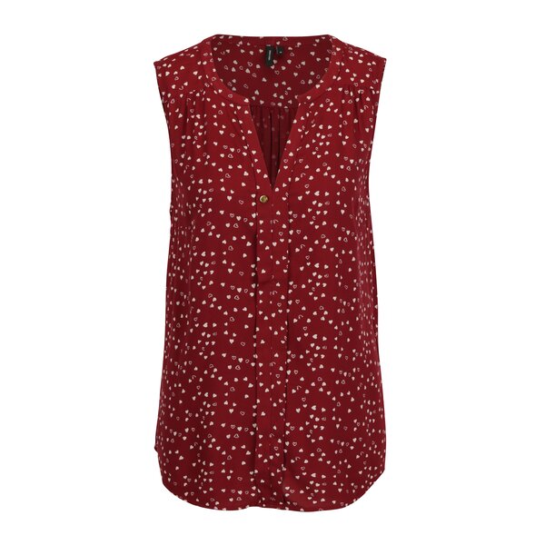 Bluza bordo cu print inimi - VERO MODA Mano