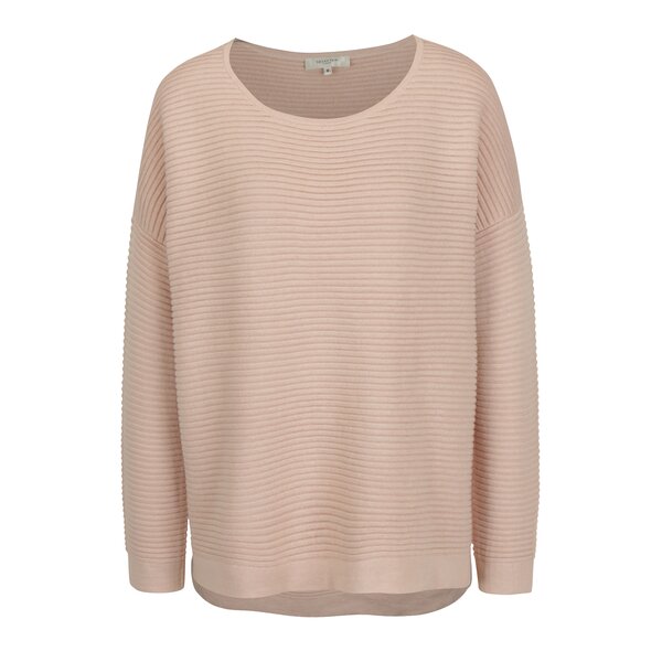 Pulover oversized roz deschis cu dungi in relief - Selected Femme Laua