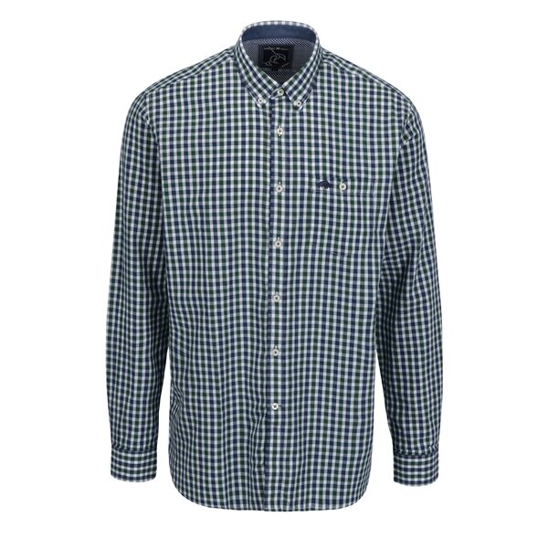 Camasa buttons-down verde in carouri Raging Bull