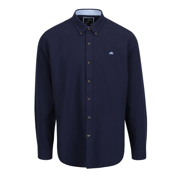 Camasa bleumarin cu guler buttons-down si logo brodat Raging Bull