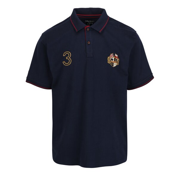 Tricou polo bleumarin cu broderie - Raging Bull
