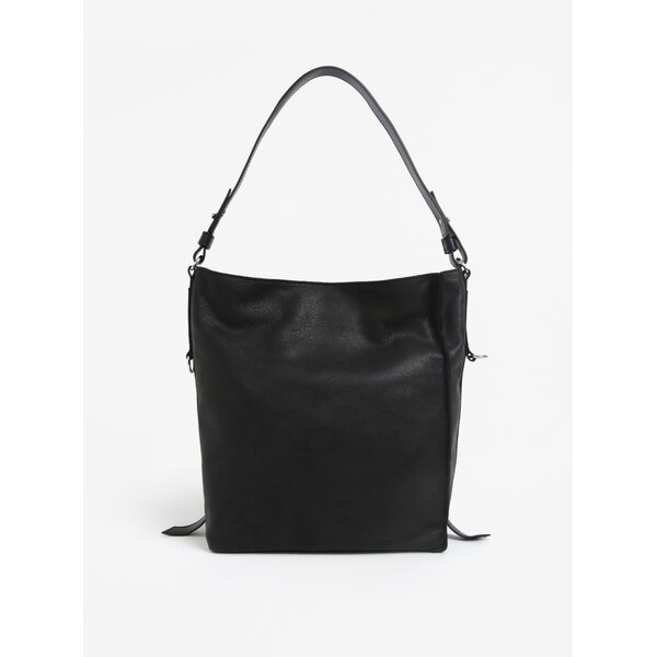 Geanta neagra din piele naturala cu bareta - ELEGA Malý Buffy
