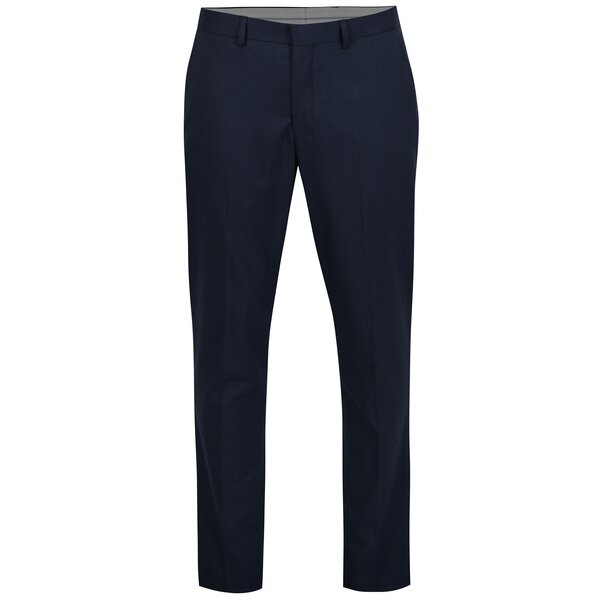 Pantaloni eleganti bleumarin cu model discret - Selected Homme Slim