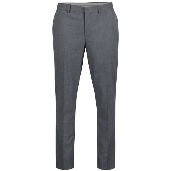 Pantaloni eleganti gri cu model geometric discret - Selected Homme Slim
