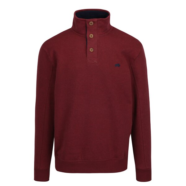 Bluza bordo cu guler inalt si nasturi - Raging Bull