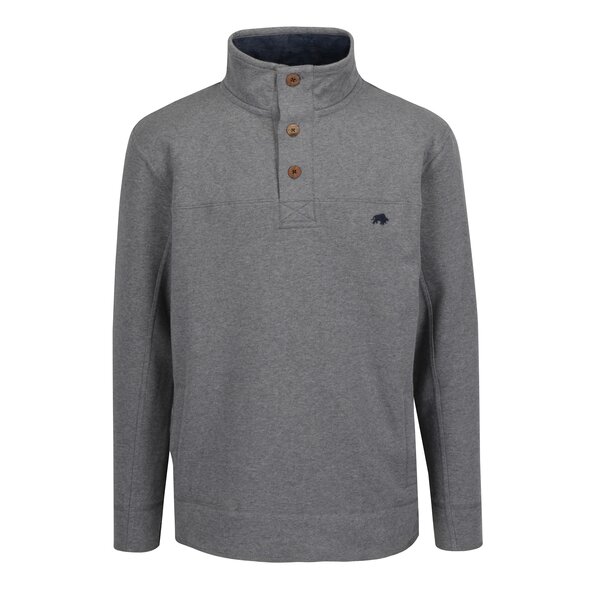 Bluza gri cu guler inalt si nasturi - Raging Bull