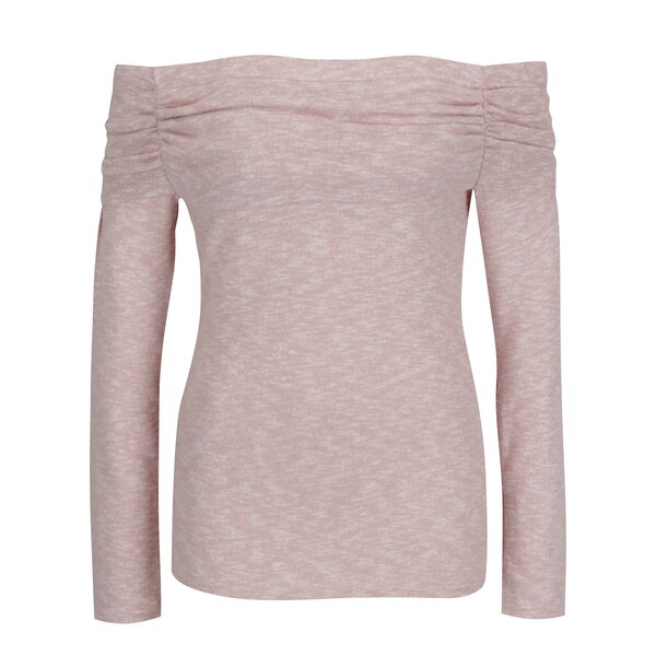 Pulover roz melanj cu umeri expusi Dorothy Perkins