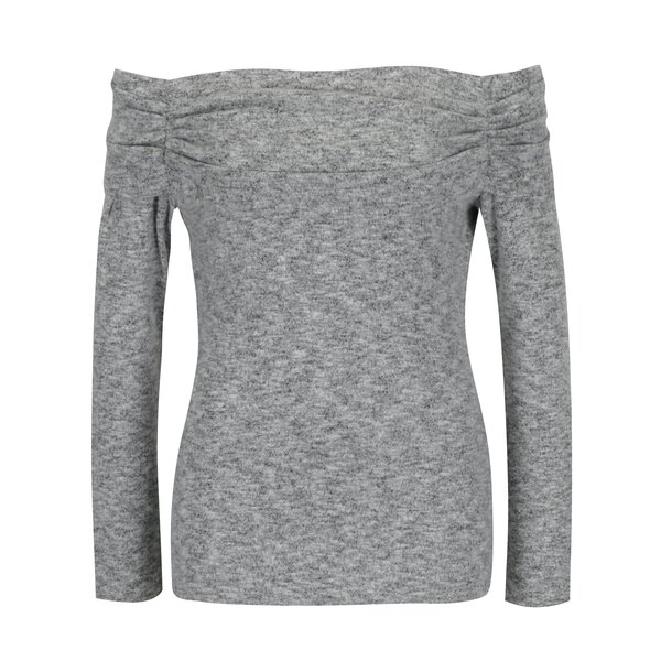 Pulover gri melanj cu umeri expusi Dorothy Perkins