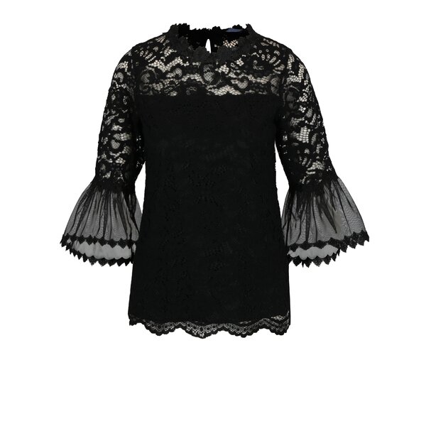 Bluza neagra din dantela cu maneci clopot Dorothy Perkins