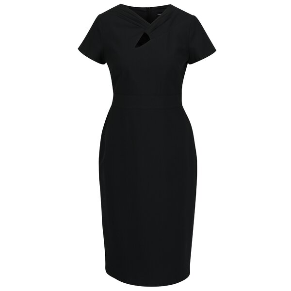 Rochie midi neagra cu cusaturi decorative Dorothy Perkins