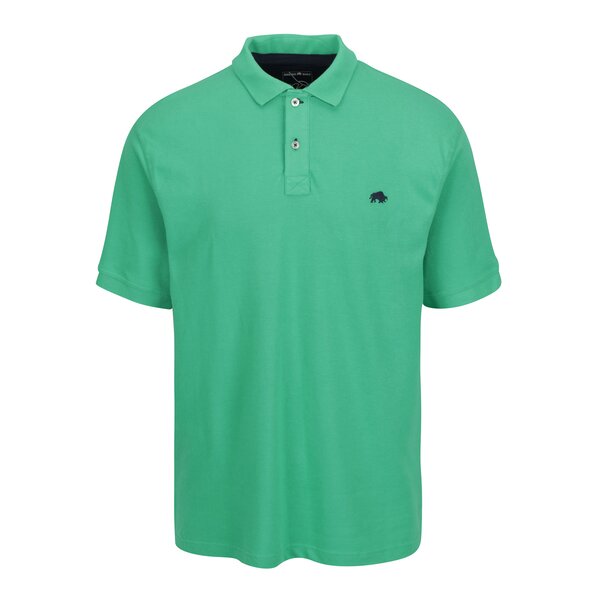 Tricou polo verde cu logo brodat - Raging Bull