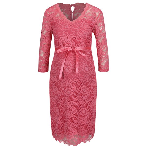 Rochie din dantela roz pentru femei insarcinate - Mama.licious Ivana
