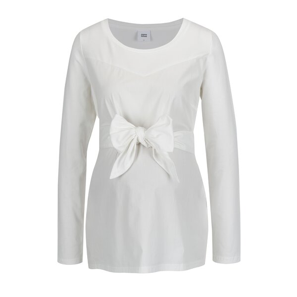 Bluza alba cu funda in talie pentru femei insarcinate - Mama.licious Celine