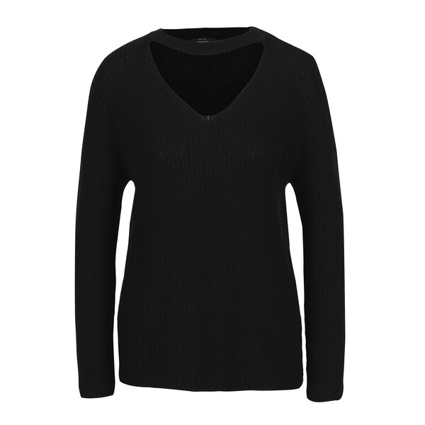 Pulover negru cu guler choker ONLY Kristi
