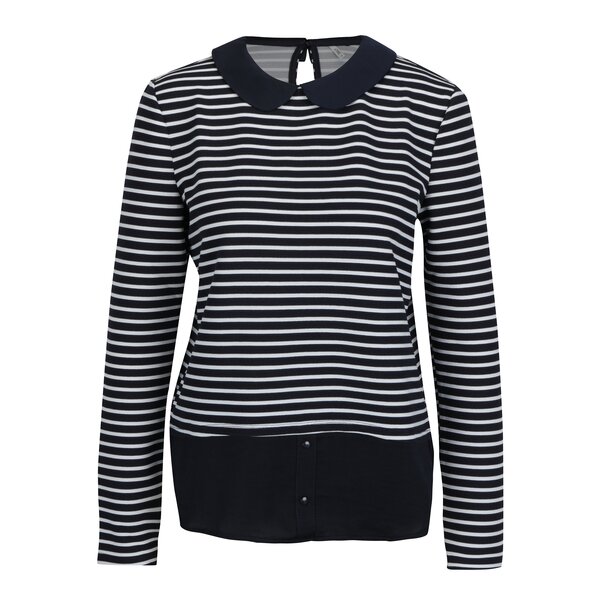 Bluza bleumarin in dungi cu terminatie de camasa ONLY Carmella
