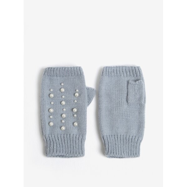 Manusi gri fara degete si aplicatii decorative - Miss Selfridge