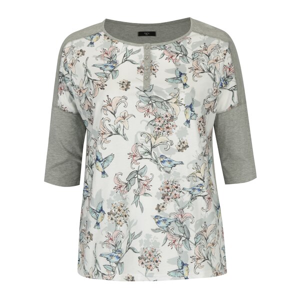Bluza crem&gri cu print floral M&Co Plus