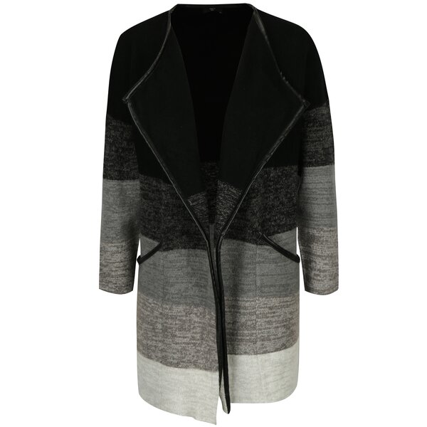 Cardigan lung negru cu buzunare M&Co Petite