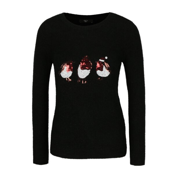 Pulover negru cu aplicatie din paiete M&Co Petite