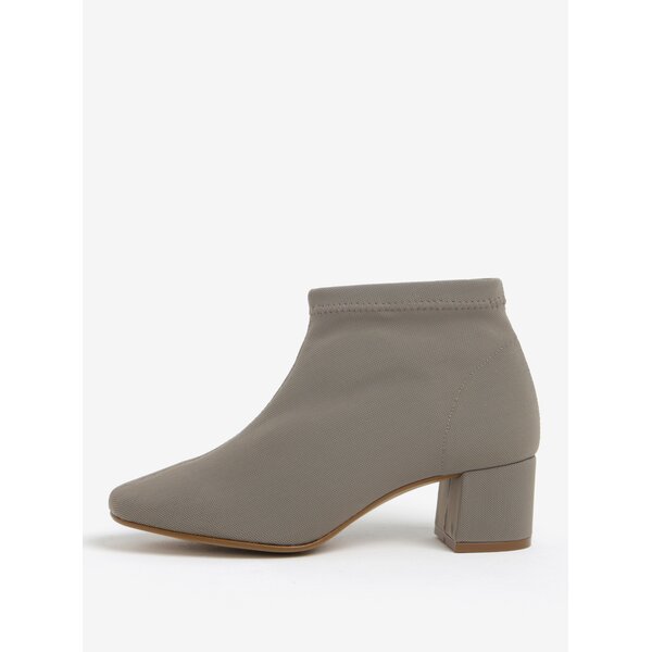Botine bej cu toc stabil - OJJU
