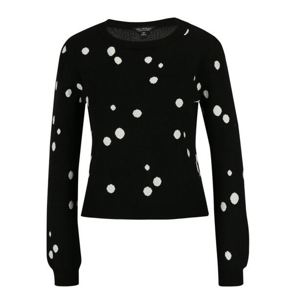 Pulover cropped negru cu buline - Miss Selfridge