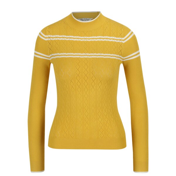 Pulover galben mustar cu dungi - Miss Selfridge