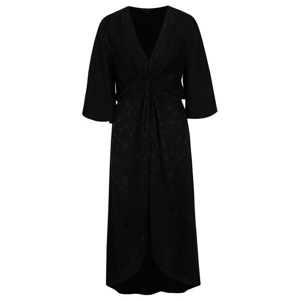 Rochie neagra cu maneci clopot si terminatie asimetrica - Miss Selfridge