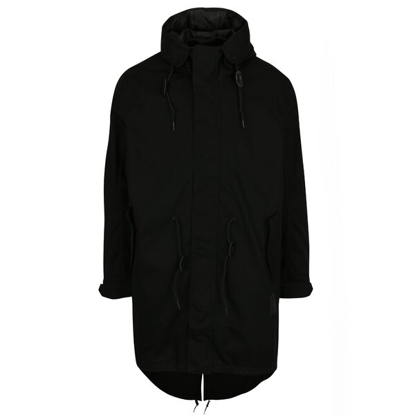 Geaca parka neagra cu jacheta bomber adidas Originals