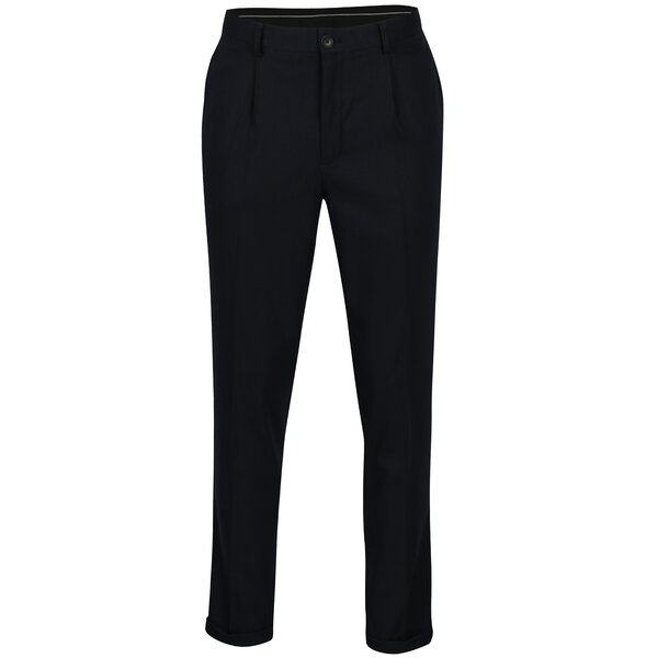 Pantaloni bleumarin cu model discret - Selected Homme Tapered