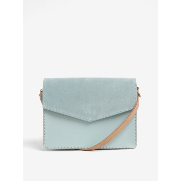 Geanta crossbody bleu prafuit din piele - Pieces Dolly