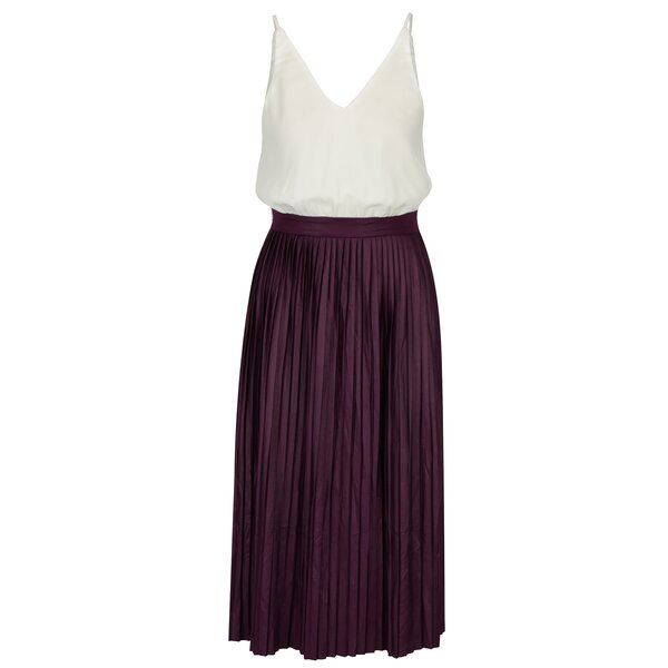 Rochie crem&violet cu pliuri AX Paris