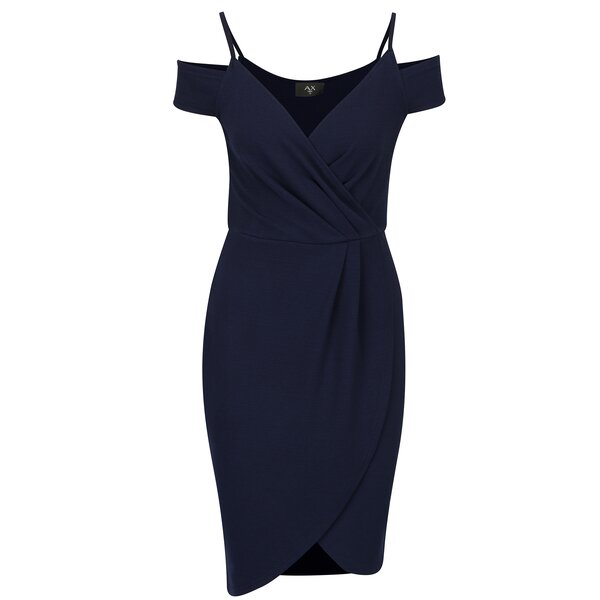 Rochie bleumarin cu croi suprapus AX Paris