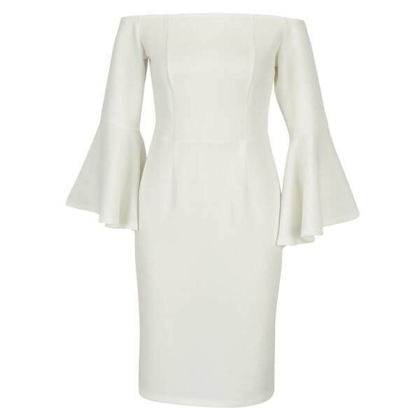 Rochie crem cu maneci clopot si decolteu amplu - Dorothy Perkins