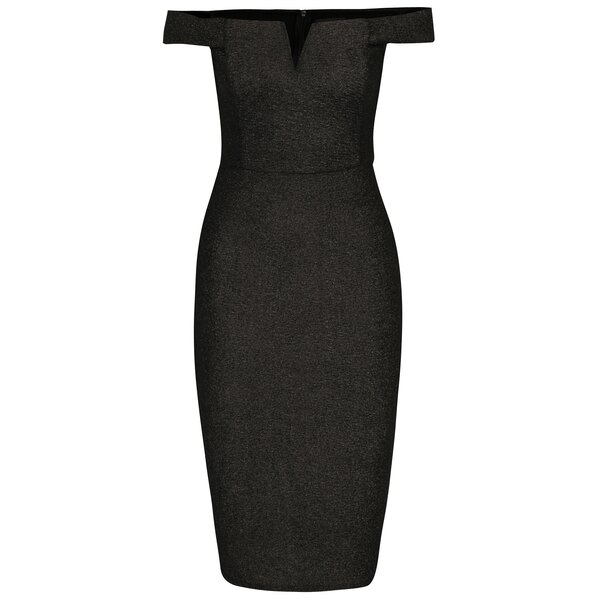 Rochie neagra cu aspect stralucitor AX Paris