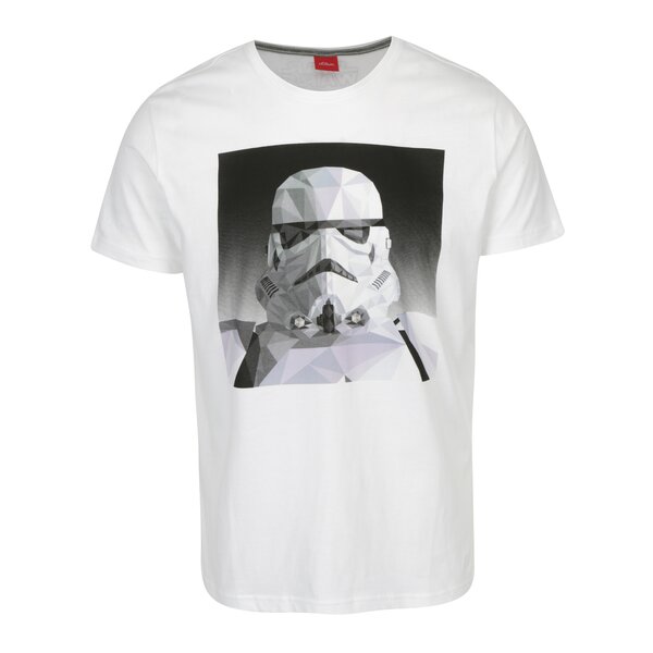 Tricou slim fit alb cu print Stormtrooper s.Oliver