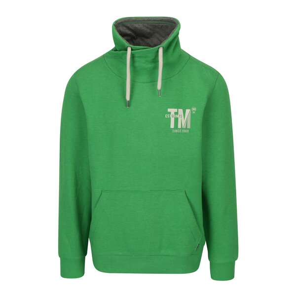 Bluza verde cu print text si guler inalt pentru barbati s.Oliver
