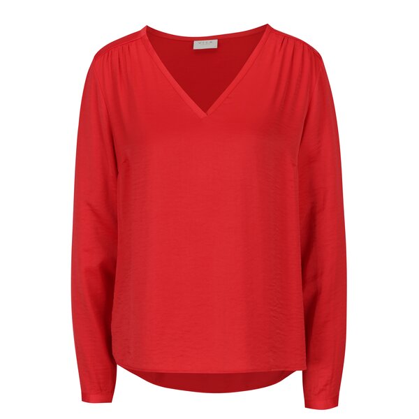 Bluza rosie cu decolteu in V - VILA Ava