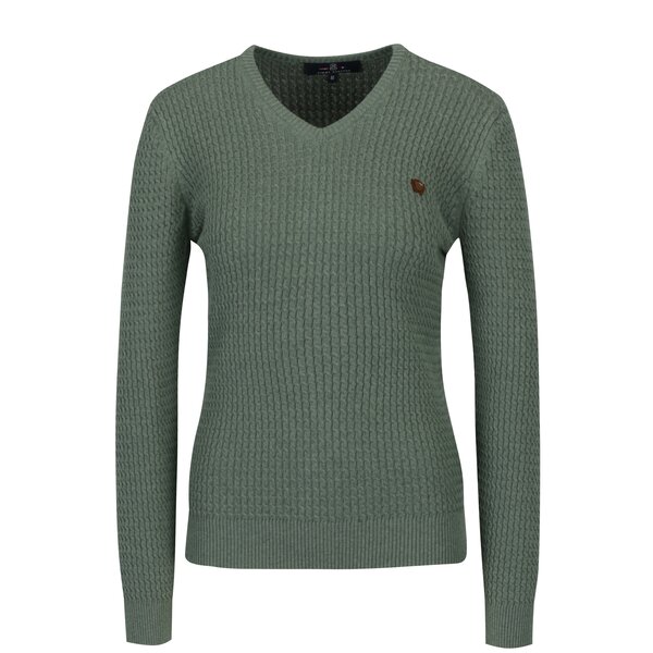 Pulover verde cu model in relief pentru femei - Jimmy Sanders