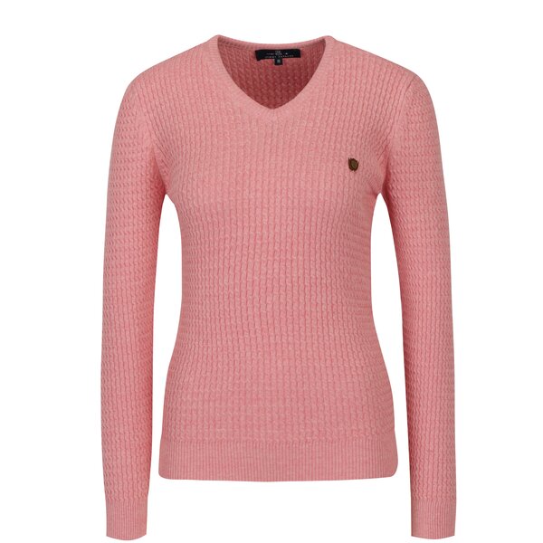 Pulover roz cu model in relief pentru femei - Jimmy Sanders