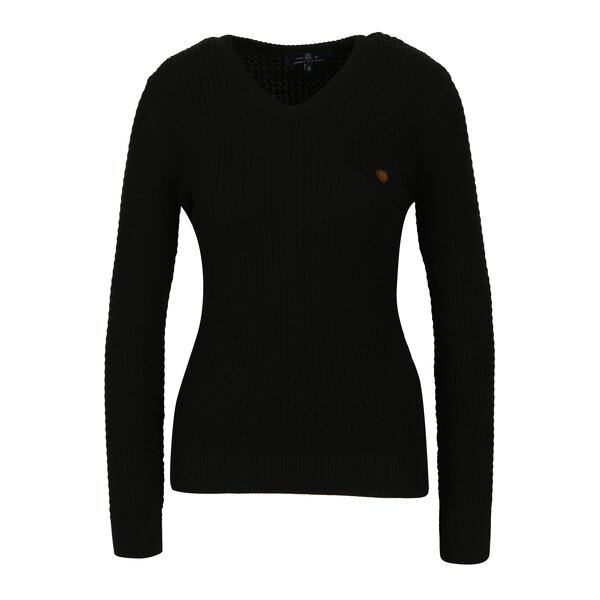 Pulover negru cu model in relief pentru femei - Jimmy Sanders