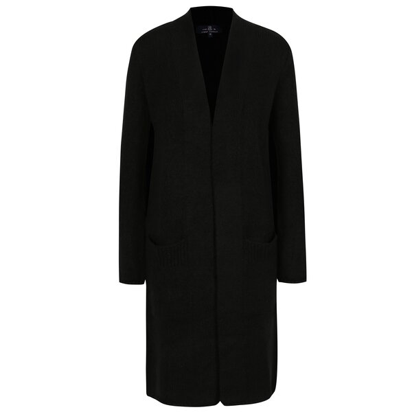 Cardigan lung negru cu buzunare pentru femei - Jimmy Sanders